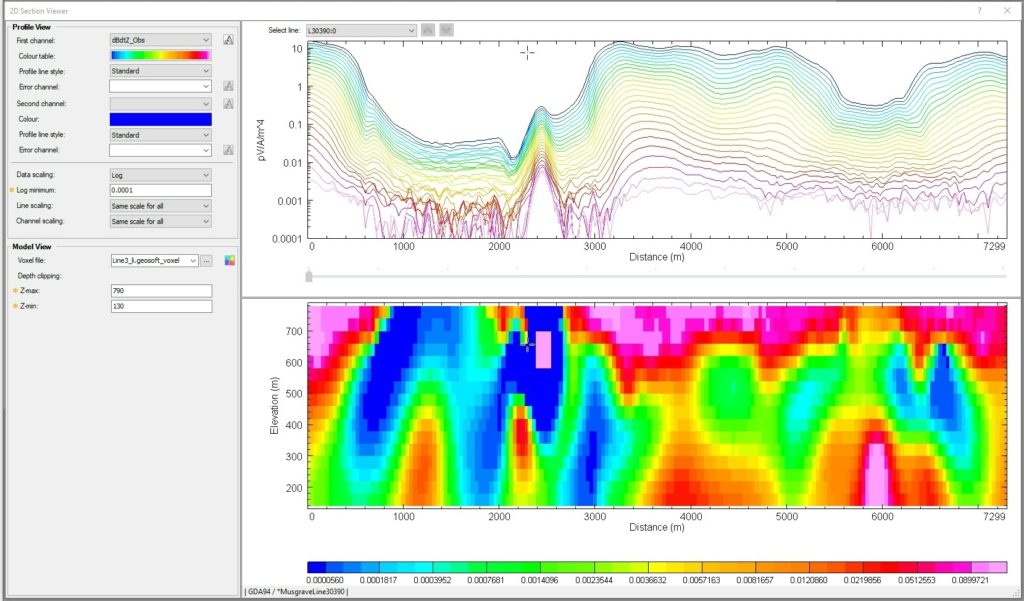 Liberte todo o potencial de seus dados geofísicos com o 2D Section Viewer no Oasis montaj 2022.2