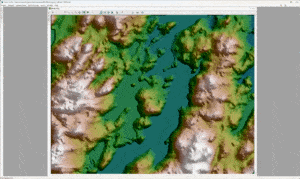 Captura de tela que mostra melhorias na mesclagem de dados gravimétricos e de batimetria no Oasis montaj