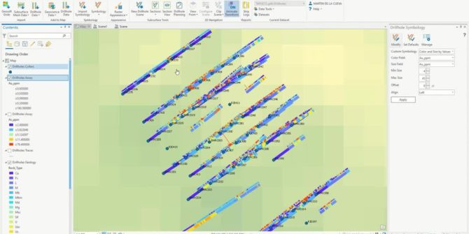 Target para ArcGIS Pro 2.2: Mejoras en la visualización e interpretación de los datos de sondaje. 