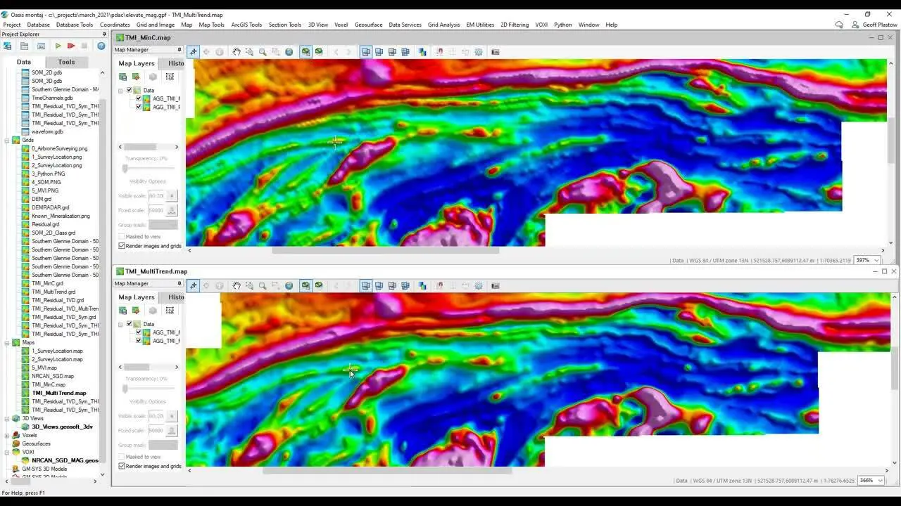 Oasis montaj: how to improve your understanding of an exploration project with magnetic data