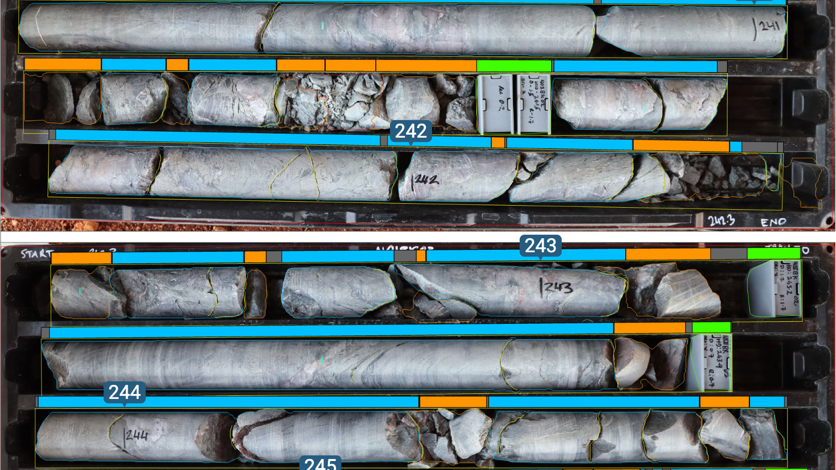 AI-powered core image analysis in Seequent's Imago automatically detects and classifies rock core intervals, turning routine photo capture into structured, analysis-ready data.