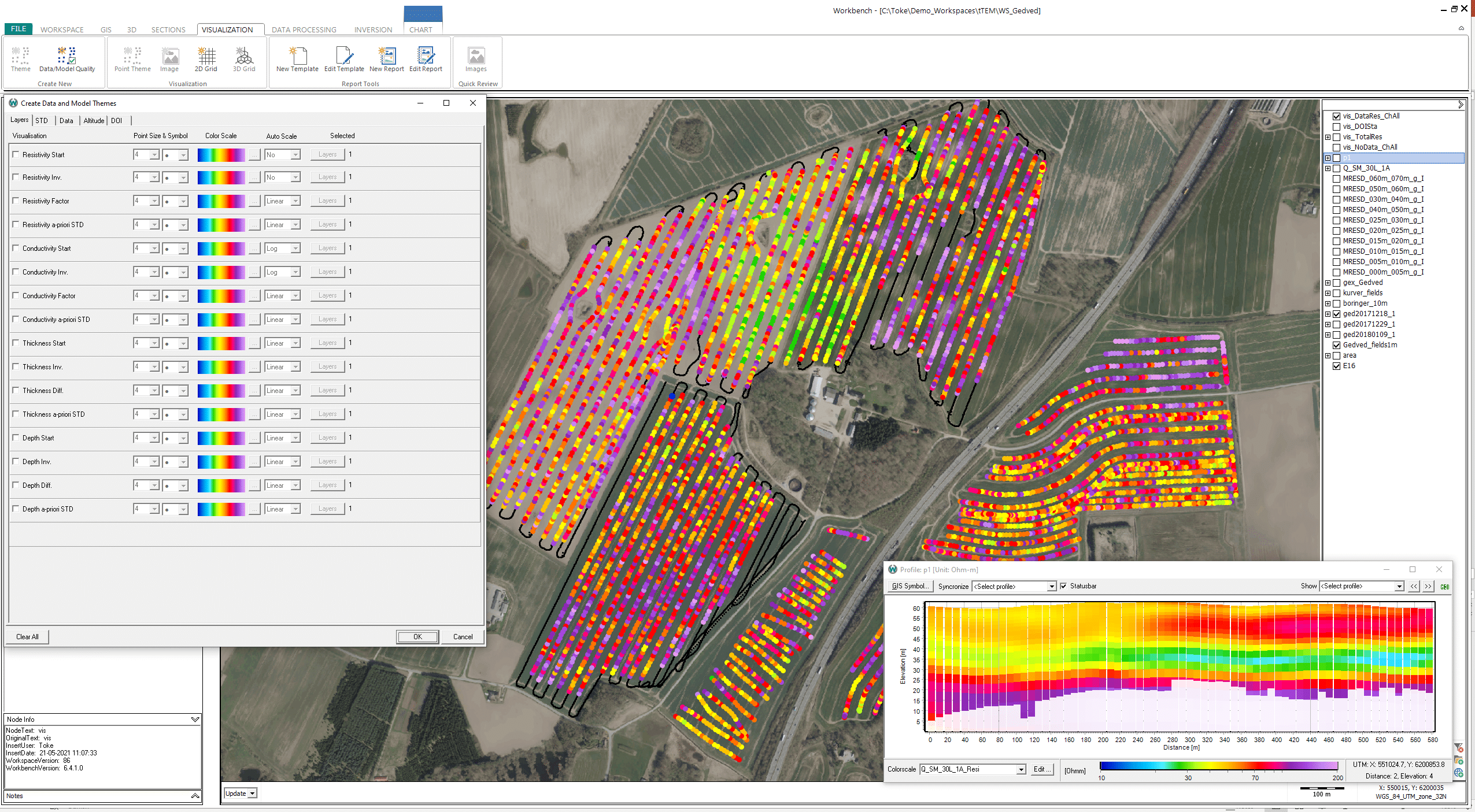 QC tool to display inversion parameters and model fit