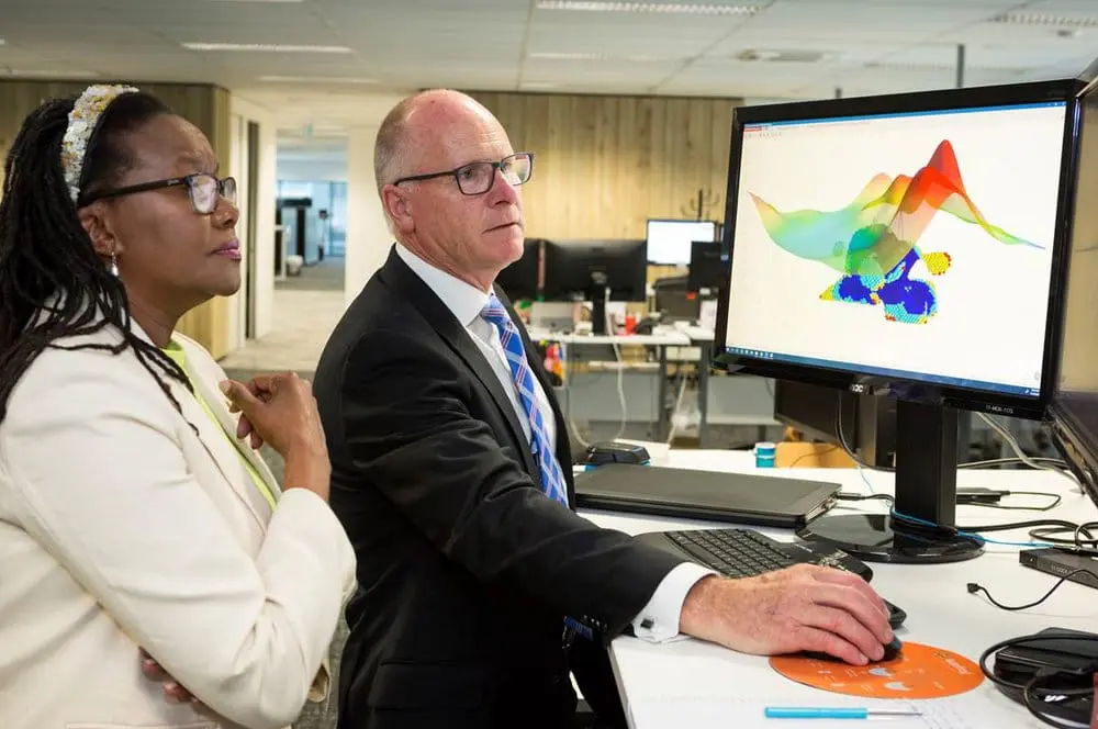  Her Excellency Zodwa Lallie viewing a model in Seequent's Christchurch office 