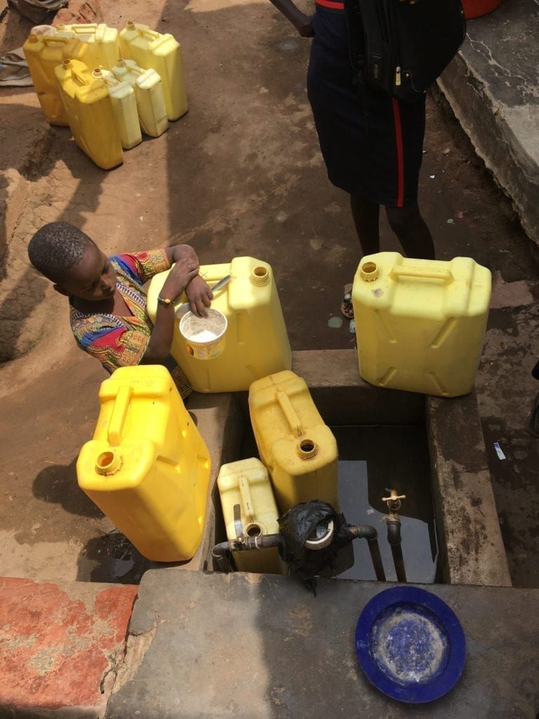 people getting water