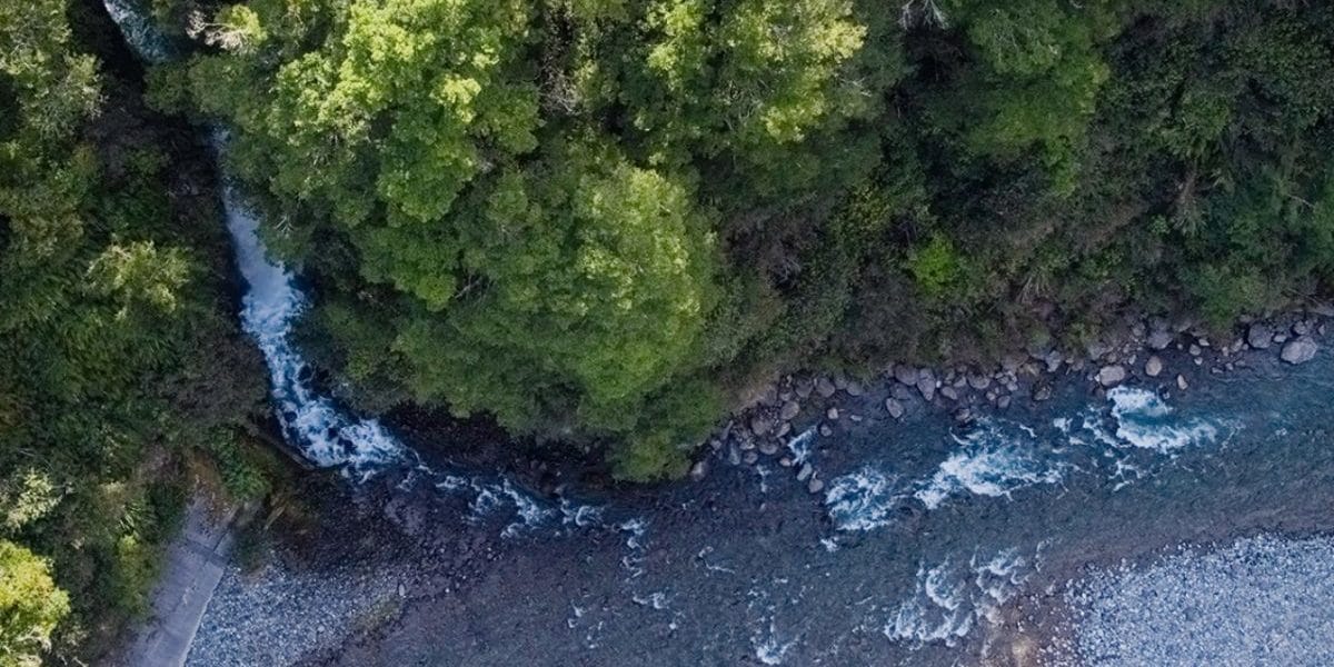 Birds eye view of a river