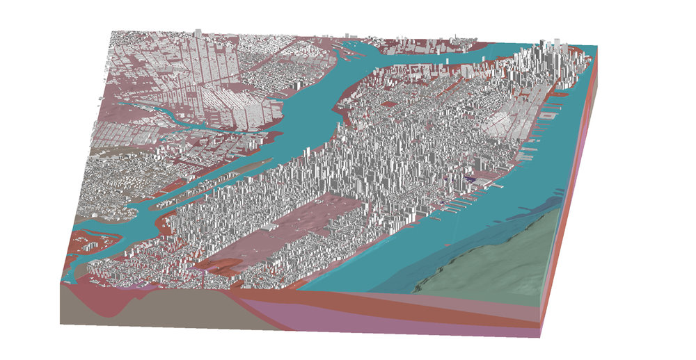  Visualisation of Manhattan, New York, in Leapfrog Works 