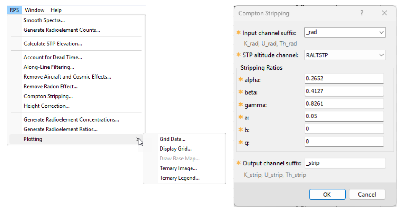 Radiometric workflow and stripping step in Oasis montaj