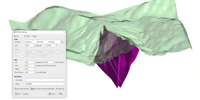 Drillhole planning in Leapfrog Geo