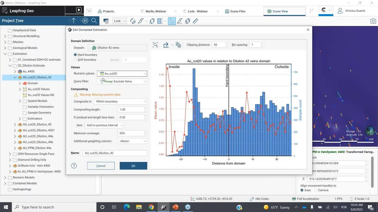 Estratégias de cubagem e report com a utilização de cálculos e filtros no Leapfrog Geo + Edge