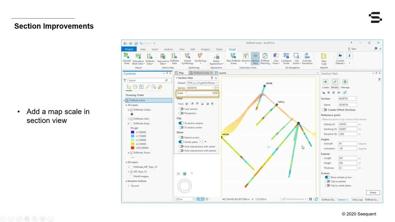 Target for ArcGIS Pro 2.2 – Enhancements for better visualization and interpretation of drillhole data