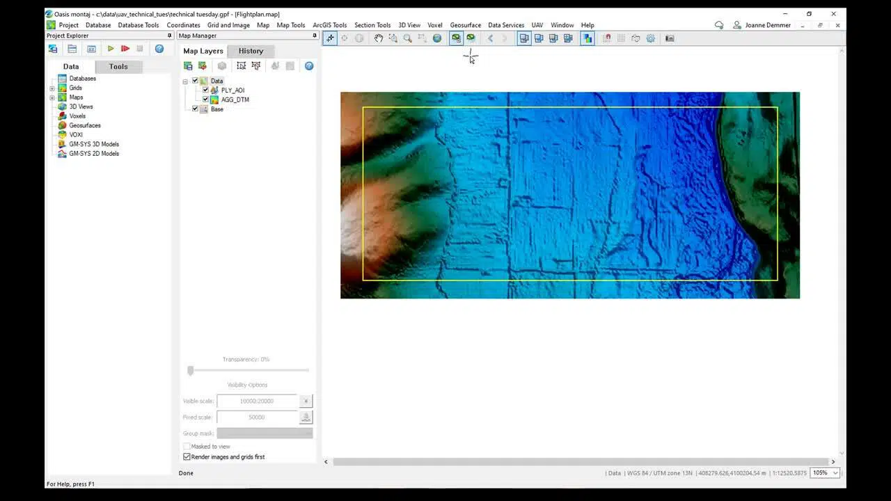 Planning a drone magnetics survey using the UAV Workflow in Oasis montaj