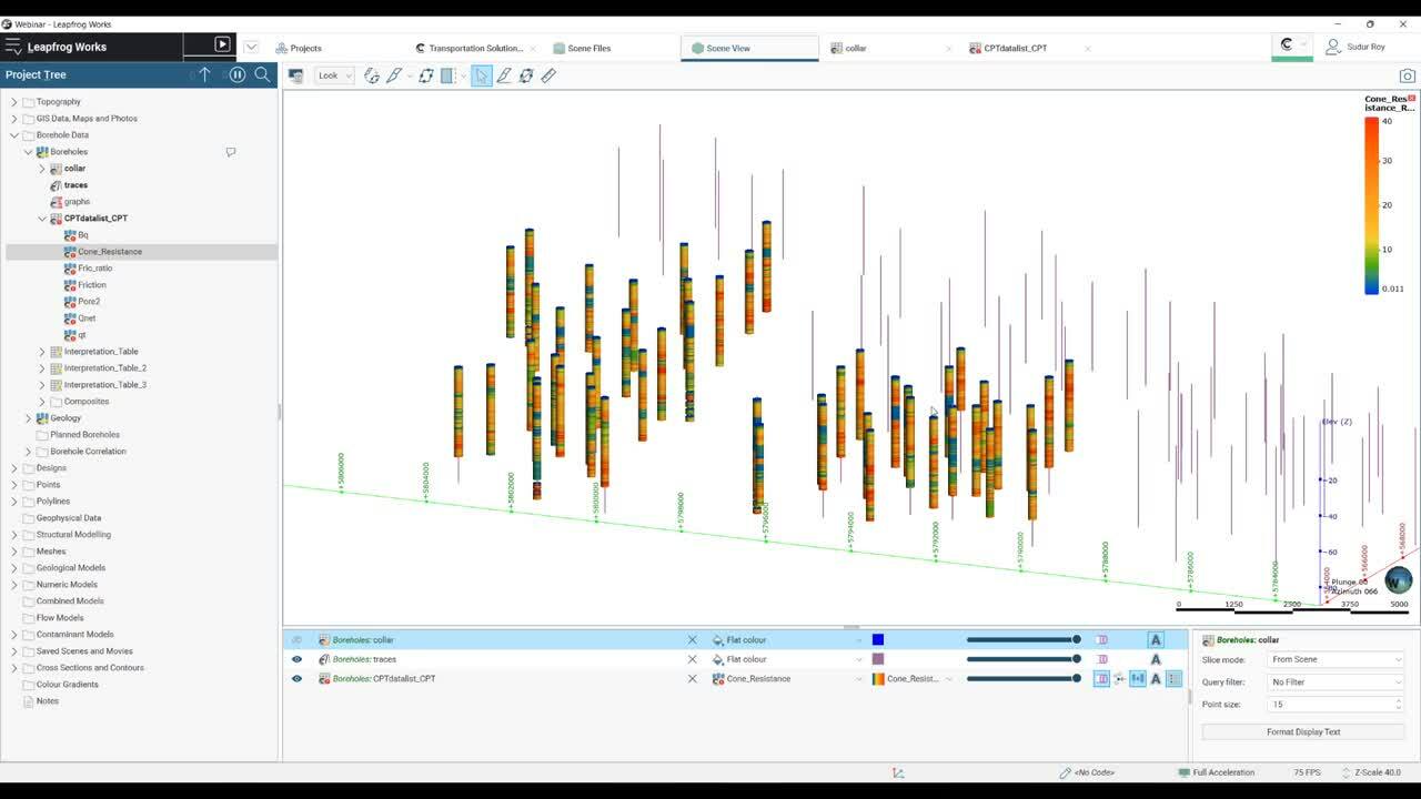 Como lidar com dados de ensaio de penetração de cone no Leapfrog Works – caracterização do solo usando dados de ensaio de penetração de cone