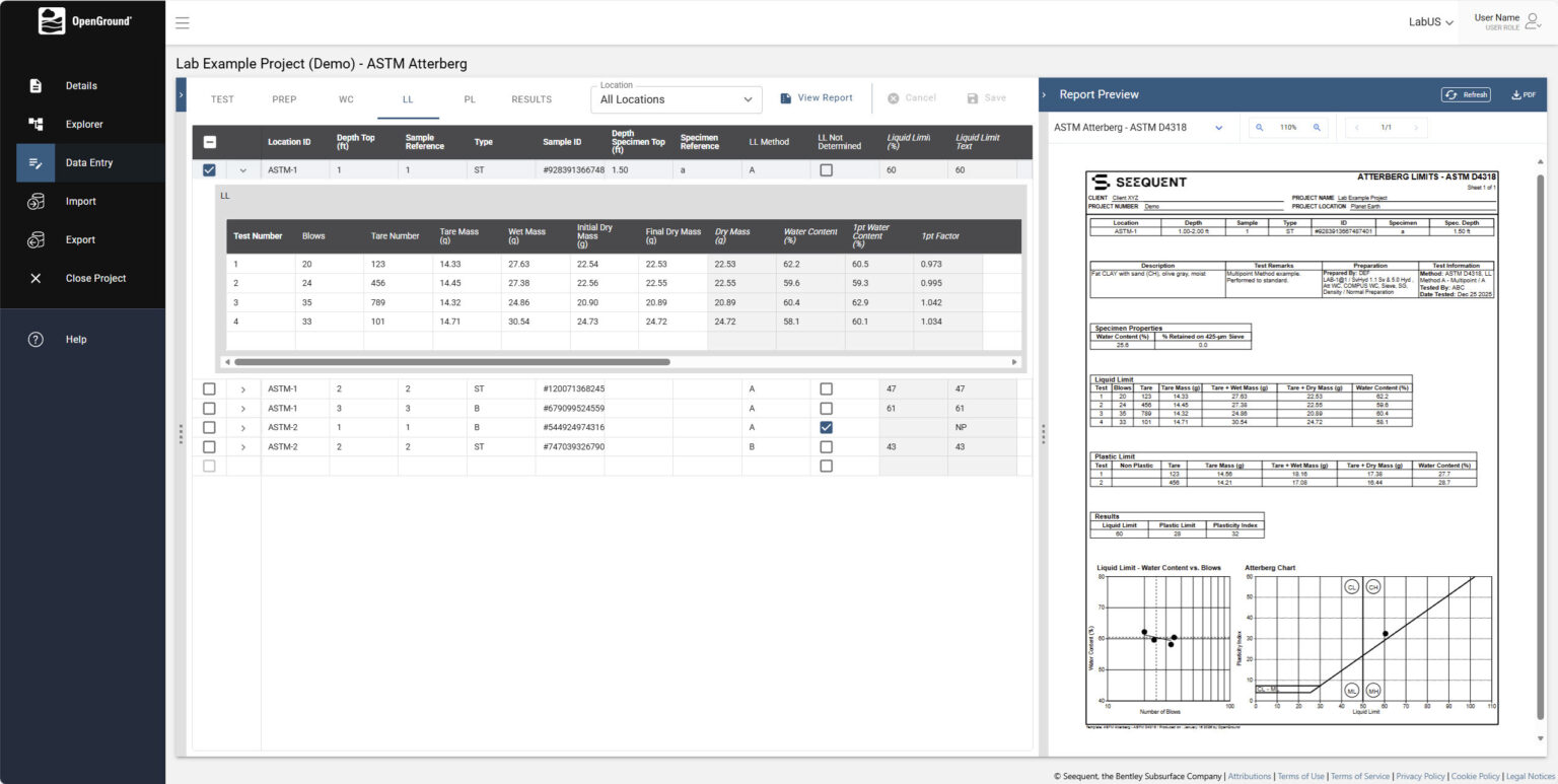 Major Advancement: Geotechnical Lab Data Entry and Testing Workflow Now ...