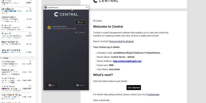 Central 2.2 Browser 1 - Adding a New Server