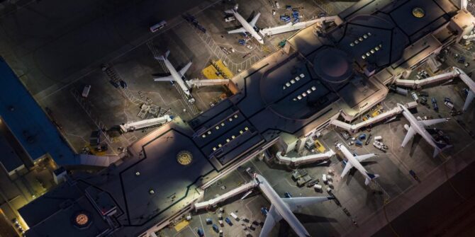 Aerial photo of an airport