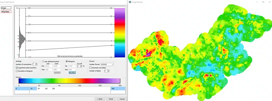 a screenshot from Workbench colour scale 