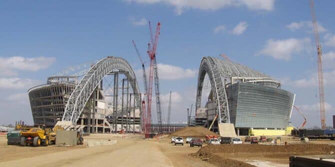 Конструкция стадиона Dallas Cowboys Stadium в Далласе переосмыслена в PLAXIS