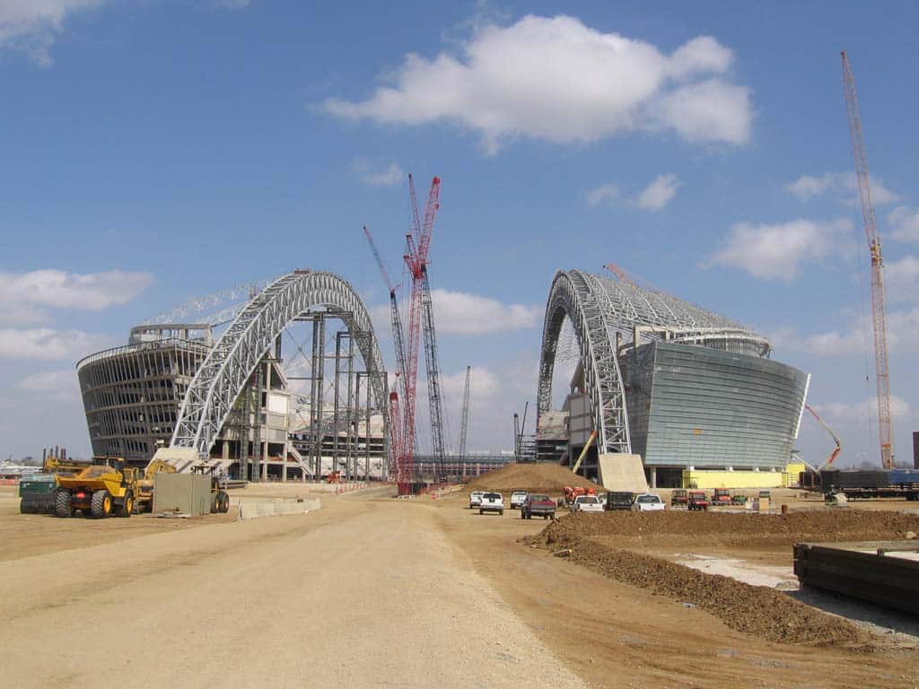 Конструкция стадиона Dallas Cowboys Stadium в Далласе переосмыслена в PLAXIS