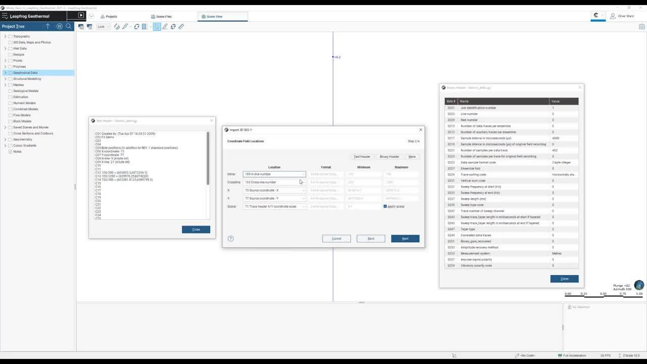 Explore 2D, 3D and SEGY Data Import with Leapfrog Energy 2021.2