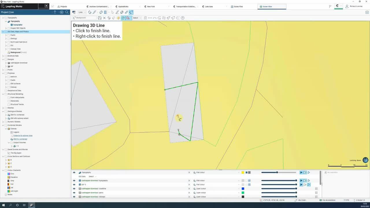 Exploring Mesh Volumes from Polyline in Leapfrog Works 2021.2