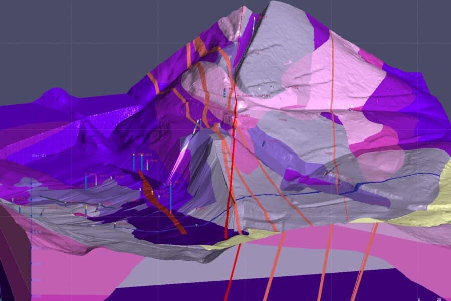 A 3D digital model of a dam