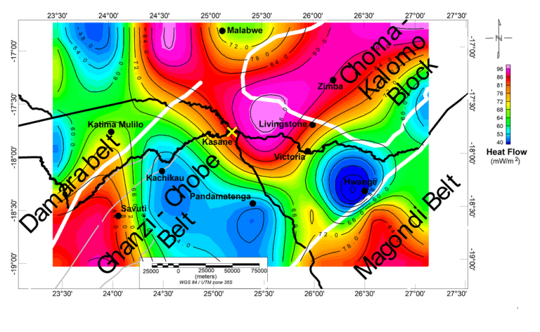 Geothermal heat flow in Oasis montaj