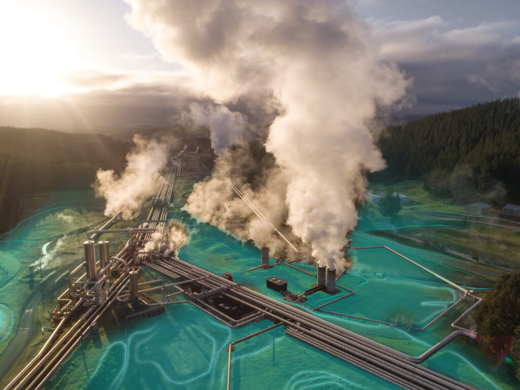 Steam rising from a Geothermal plant
