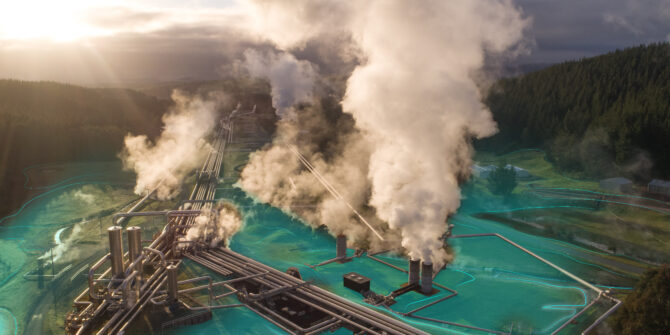 Steam rising from a Geothermal plant