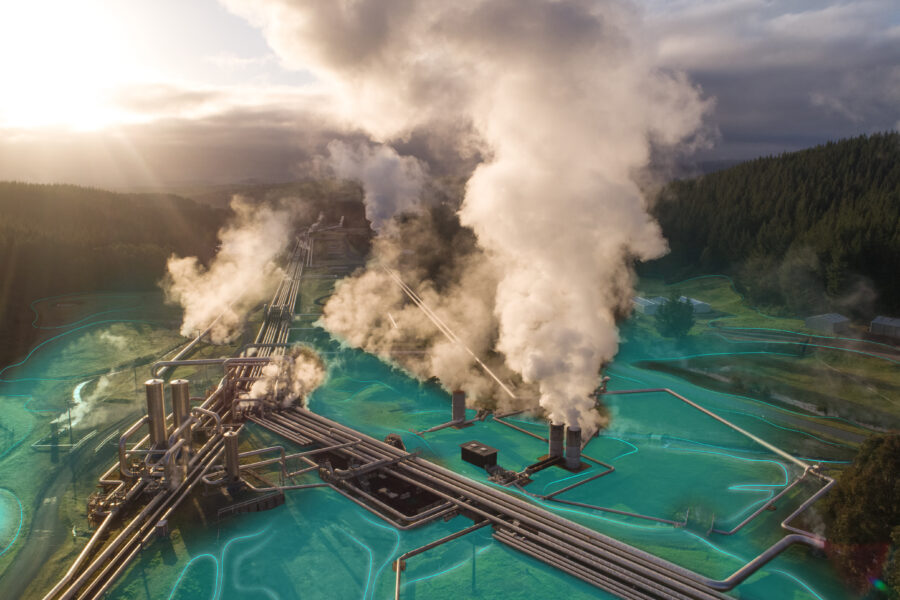 Steam rising from a Geothermal plant