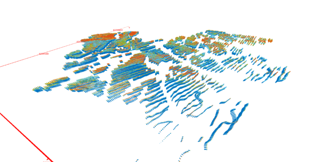 A screenshot of a groundwater model in  Seequent AGS Workbench Hydro-structural modeling extension