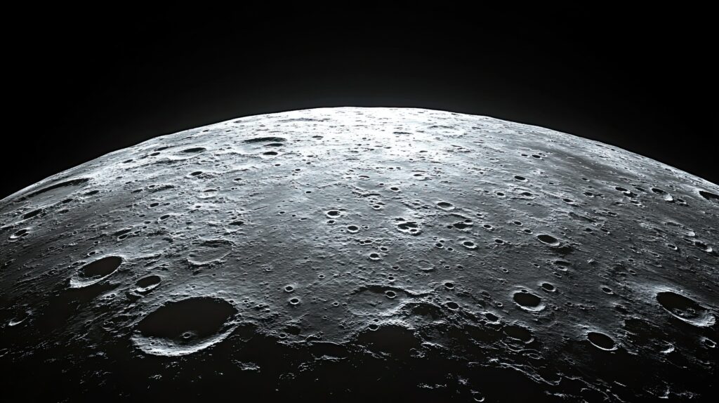 Detailed image of the full moon's surface with craters