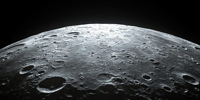 Detailed image of the full moon's surface with craters