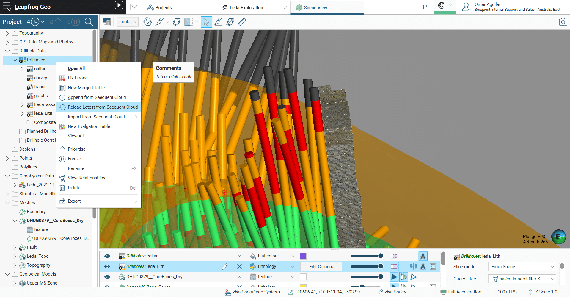 A screenshot showing Import validated MX Deposit drillhole data into Leapfrog