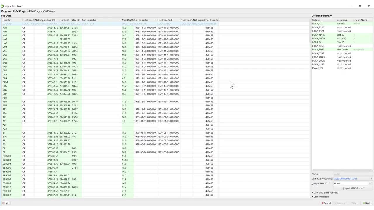 Importing AGS Data