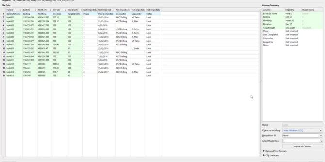 Importing Borehole Data