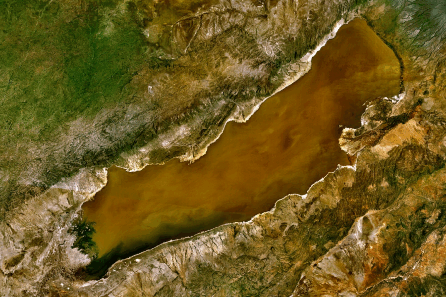 Lake Eyasi, Tanzania satellite image from Wikipedia