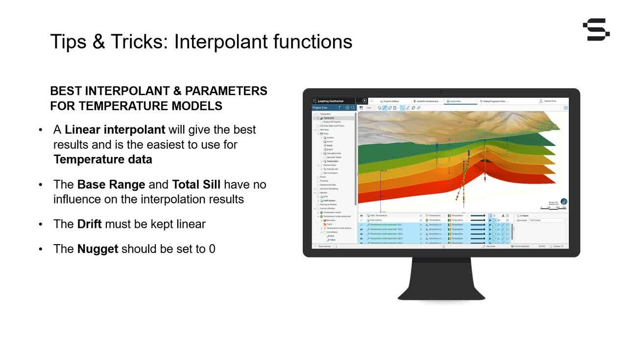 Práticas recomendadas para o Leapfrog Geothermal – criação de um modelo de temperatura com base em dados de poços