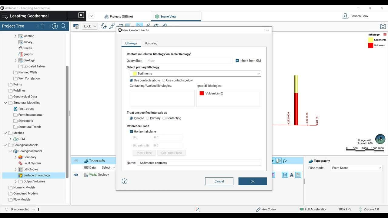 Передовые методы работы Leapfrog Geothermal: Структурное моделирование — конечные разломы