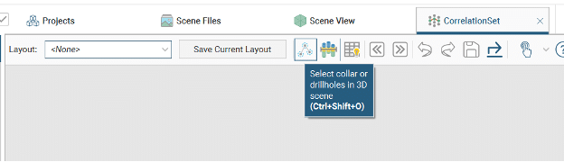 Screenshot of Leapfrog Geo showing collars function