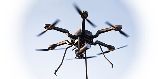 Airborne UAV with gamma ray spectrometer