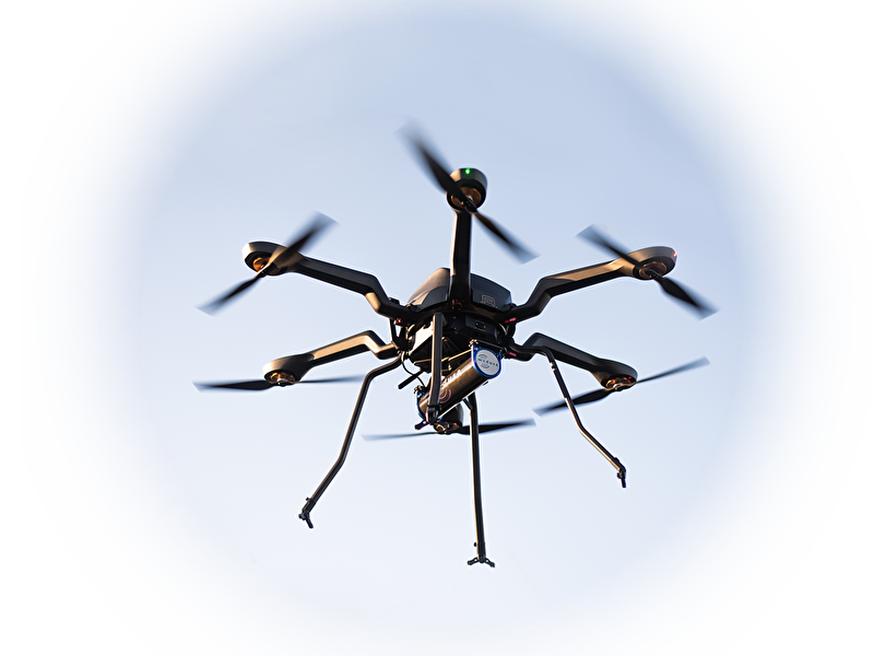 Airborne UAV with gamma ray spectrometer