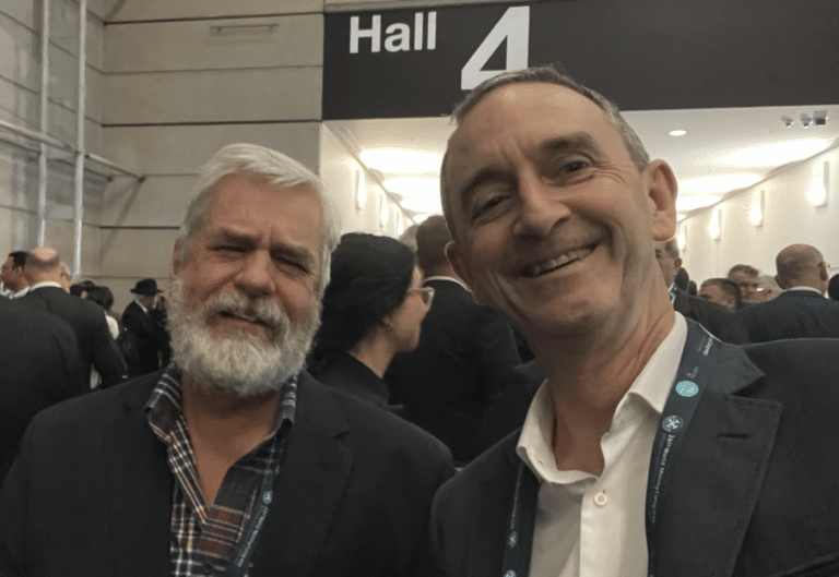 Seequent CEO Graham Grant and David Sims at Mining Congress 2023