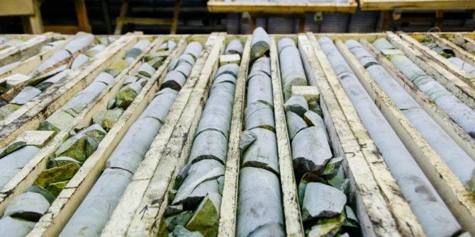 Mined core being logged. Shutterstock 362140553.