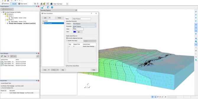 SLOPE/W Stability Analysis using 3D Seepage Results