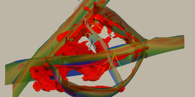 A screenshot of a 3d subsurface geothermal model identifies resource location, estimates its potential, and evaluates associated risks. Courtesy of PT Pertamina.