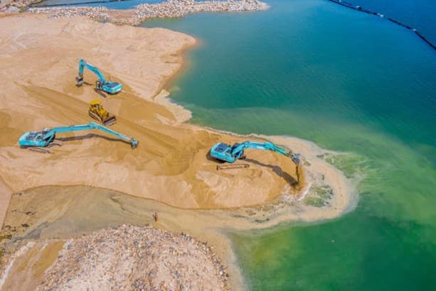 Drone view of Lung Mei Beach, Tai Mei Tuk, Hong Kon