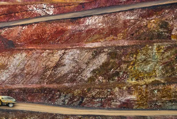 Close up of truck on a mine road