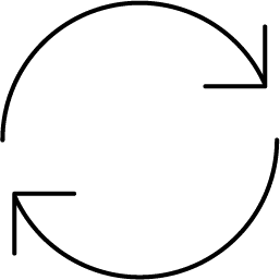 Think lifestyle icon  of two arrows completing a circle
