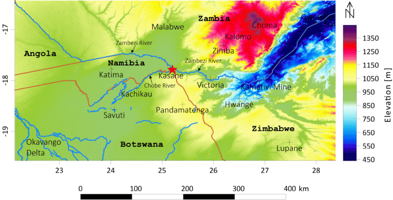 Topography of hot springs area geothermal