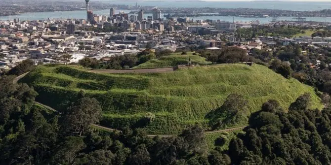 Paisagem do Monte Eden em Auckland